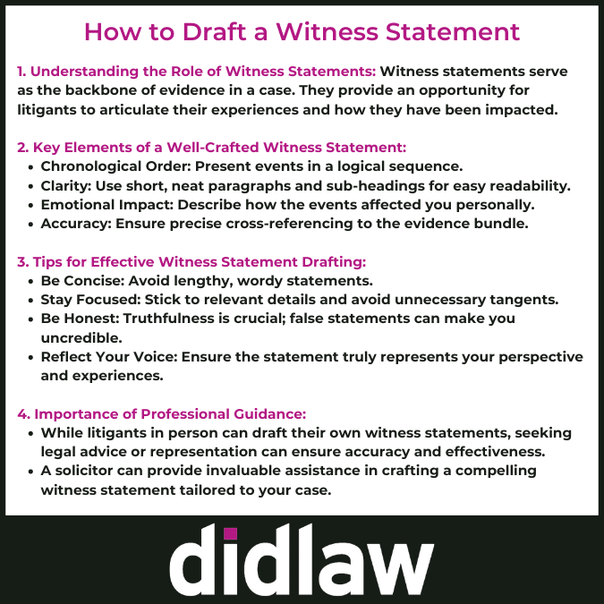 Drafting A Witness Statement – Where to Start? | Didlaw